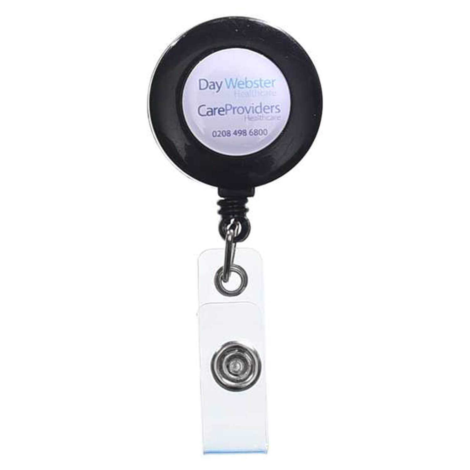 Bulk 100 Pack - Custom Badge Reels Retractable (Upload Your Logo) with Belt  Clip - Personalized Full Color Print Dome Label - Company Badge Holders
