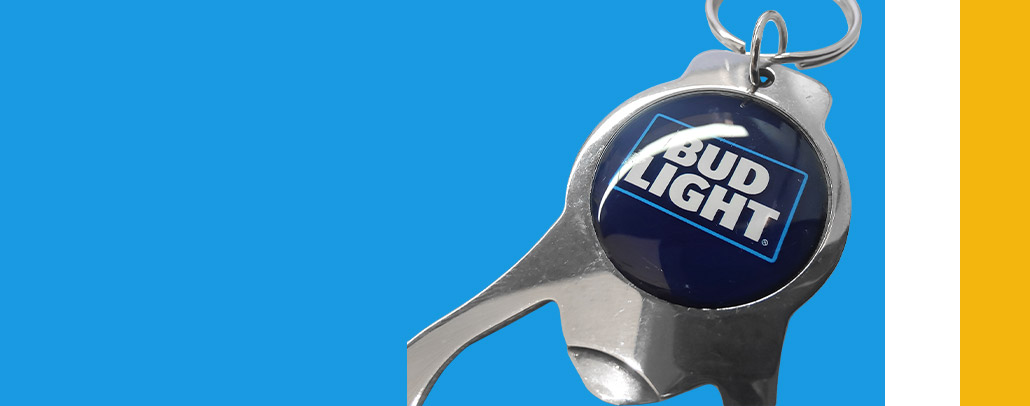 Custom Round Bottle Opener Keychain Flashlights - Keychain Flashlights