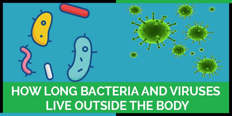 How long do bacteria and viruse live outside the body